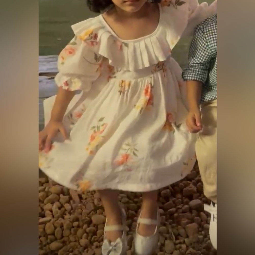 Floral White Dress for Kids